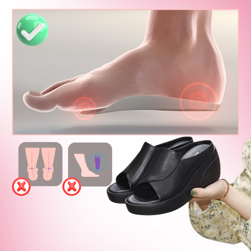 Shock Absorption Orthopedic Heeled Sandals - Ozerty