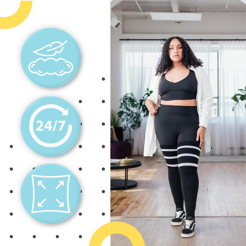 Toe Reinforced Women's Thigh High Socks - Ozerty