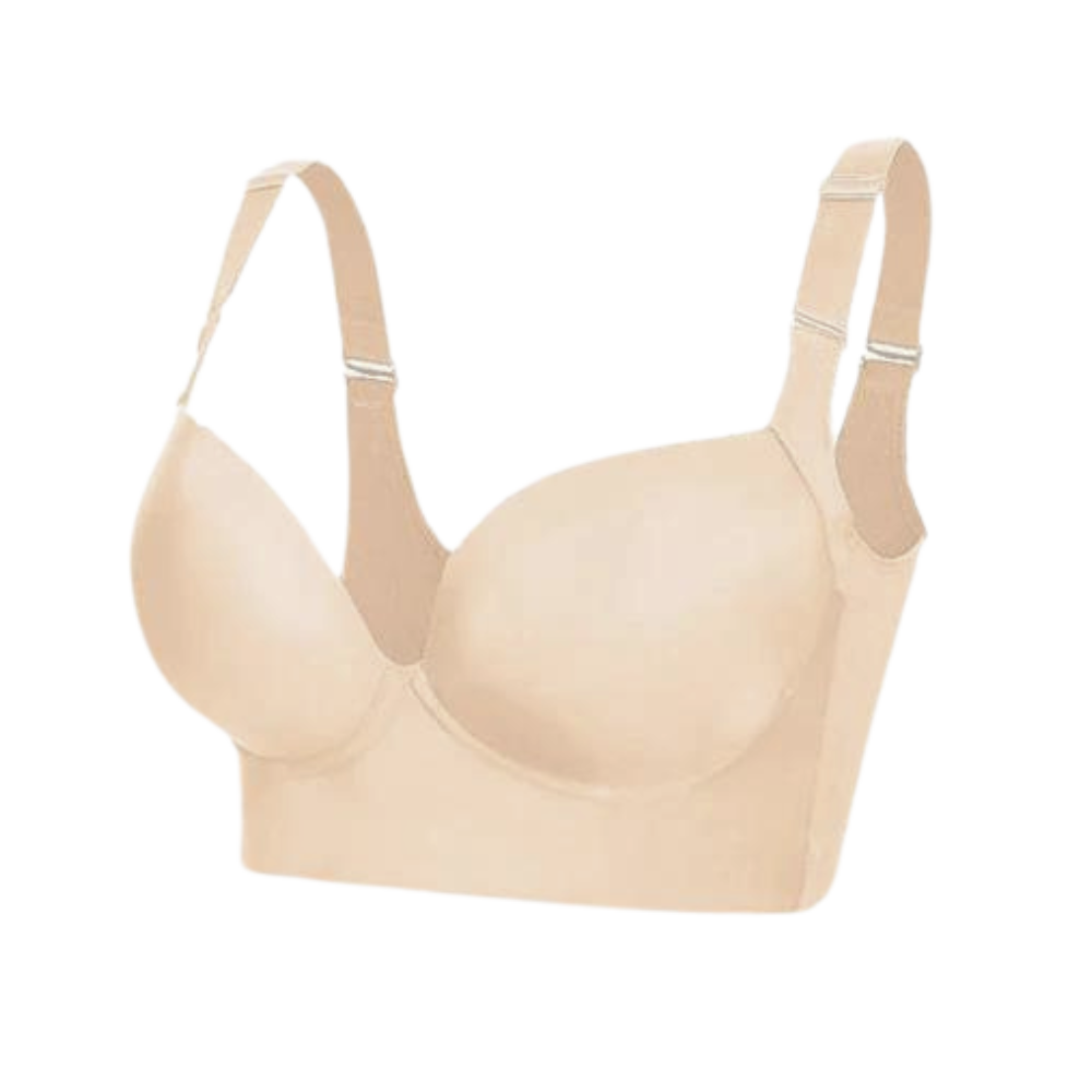 Wide Side Wings Incorporated Shaper Bra -Beige - Ozerty